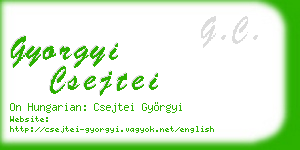 gyorgyi csejtei business card